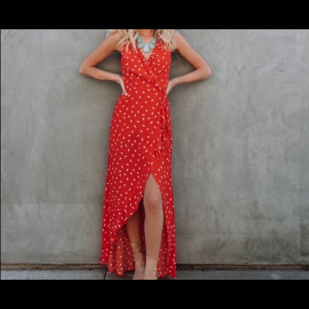Vici Red Wrap Dress